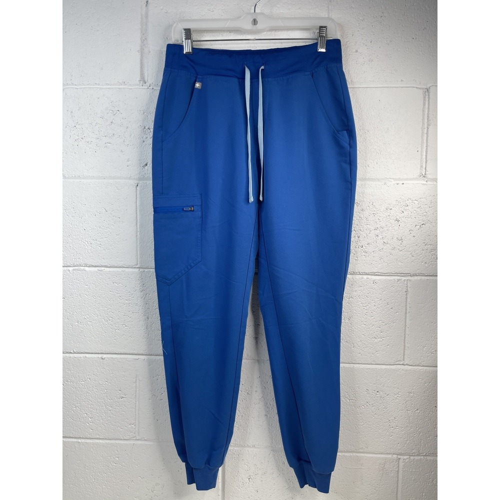 FIGS Pants Womens S Blue Zamora Jogger Scrub Elastic Waist Zip Pockets PO# 2172